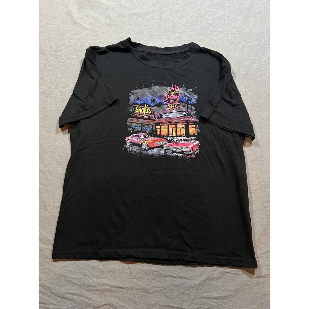 Vintage Al's Drive In Shirt Adult Medium Black Short Sleeve Pullover Tee Mens